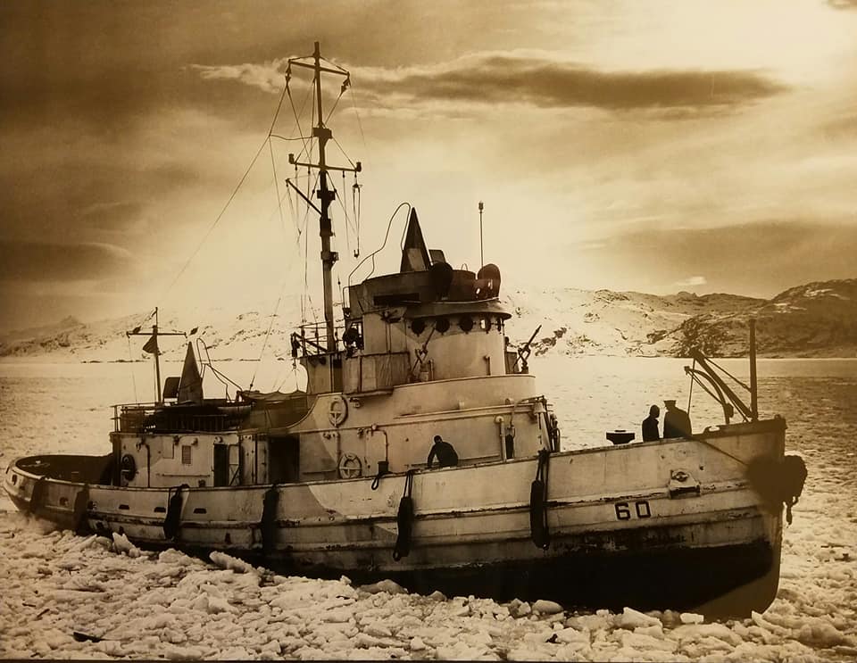 Coast Guard tug Manitou, sent to Greenland during World War II for icebreaking duty. (U.S. Coast Guard) Coast Guard tug Manitou, sent to Greenland during World War II for icebreaking duty. (U.S. Coast Guard)